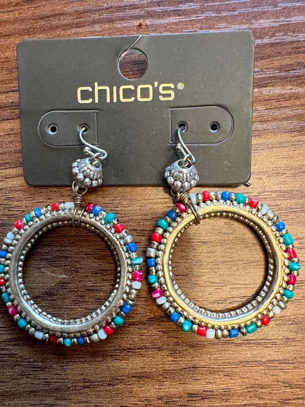 Chico’s multi color hoop earrings new